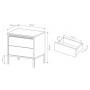 Тумба приліжкова Perfect Home Сенсо / Senso 2S/53 з 2 шухлядами Беж (PFH-092035)