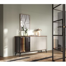 Комод з підсвіткою Вічі / Vici K154 3-дверний Горіх/кашемір Perfect Home Польща (PFH-091276)