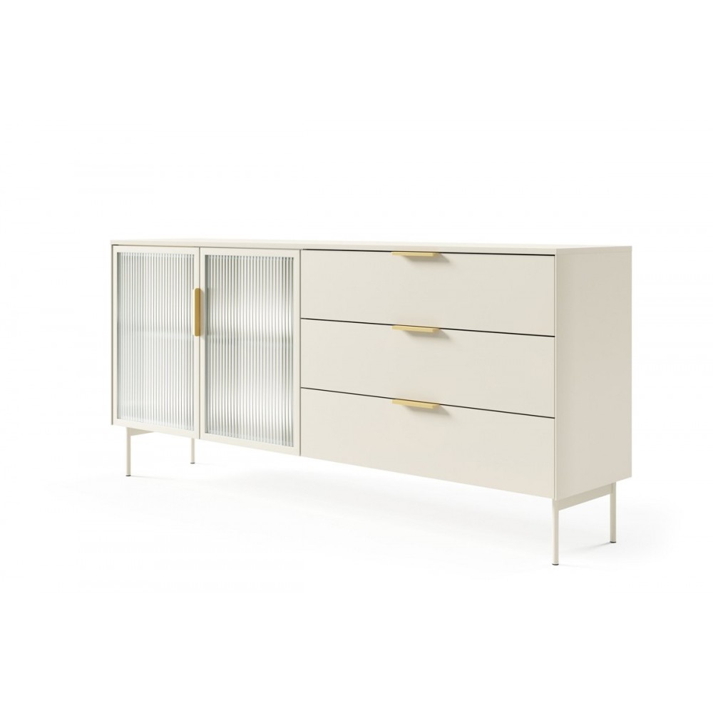 Комод с подсветкой Perfect Home Луми / Lumi 2D3S/181 2-дверный с 3 ящиками Кашемир (PFH-091387)