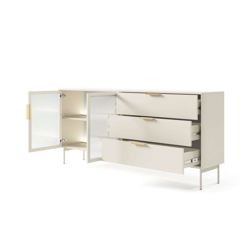 Комод с подсветкой Perfect Home Луми / Lumi 2D3S/181 2-дверный с 3 ящиками Кашемир (PFH-091387)