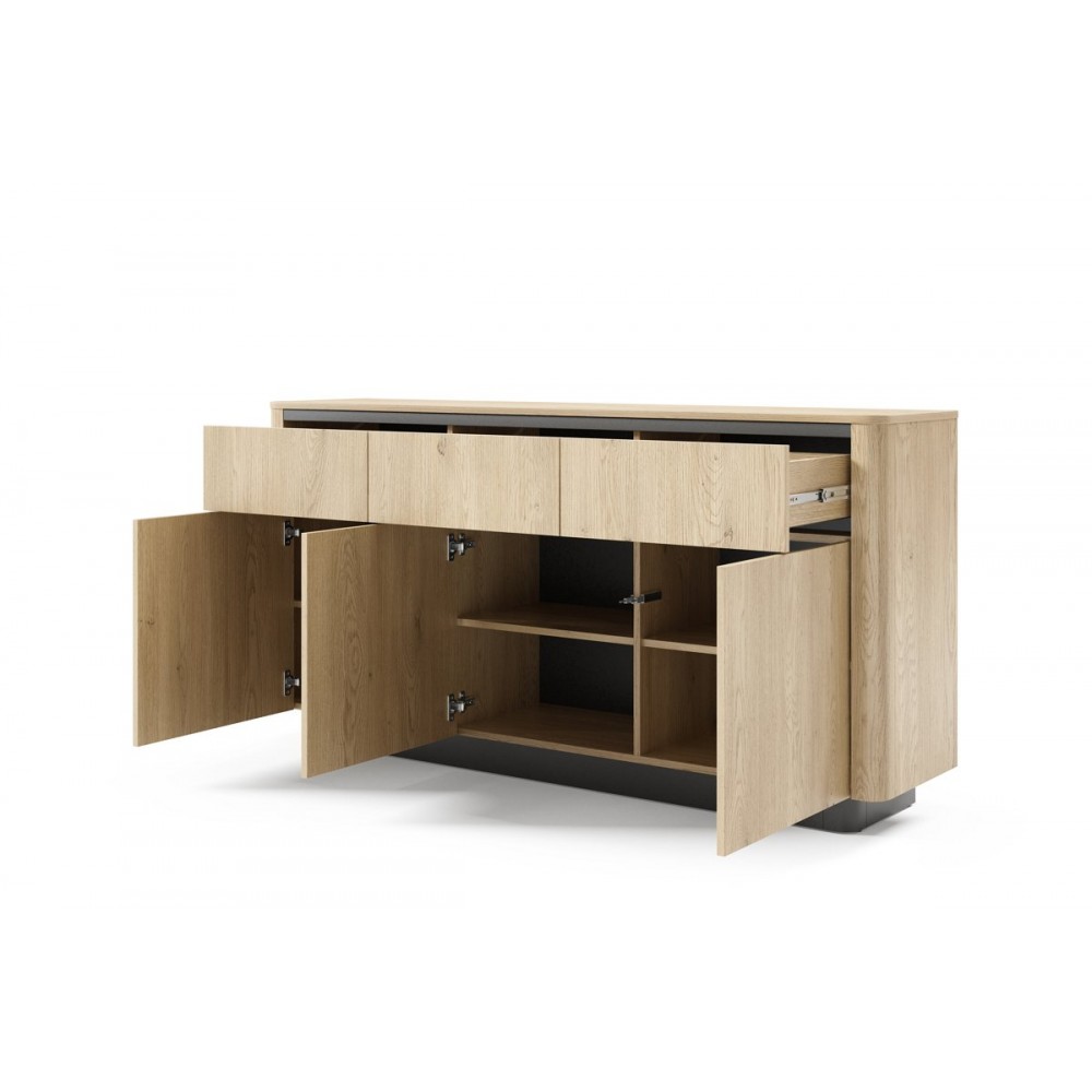 Комод Perfect Home Торро / Torro 3D3S/163 3-дверний з 3 шухядами Дуб кремона/чорний (PFH-091415)