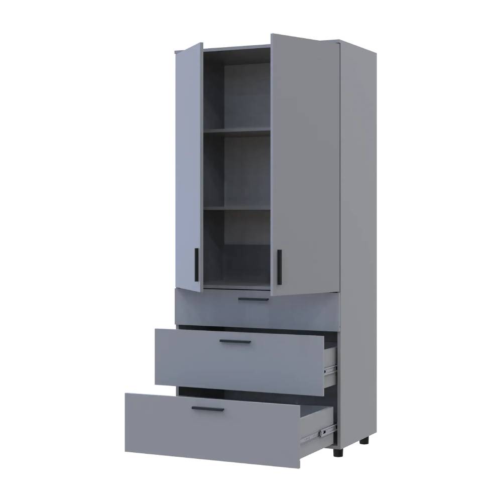 Шафа для одягу Doros Торн Сірий 2 ДСП/3Ш (полиці) 90х51.6х200 (DRS-012024)