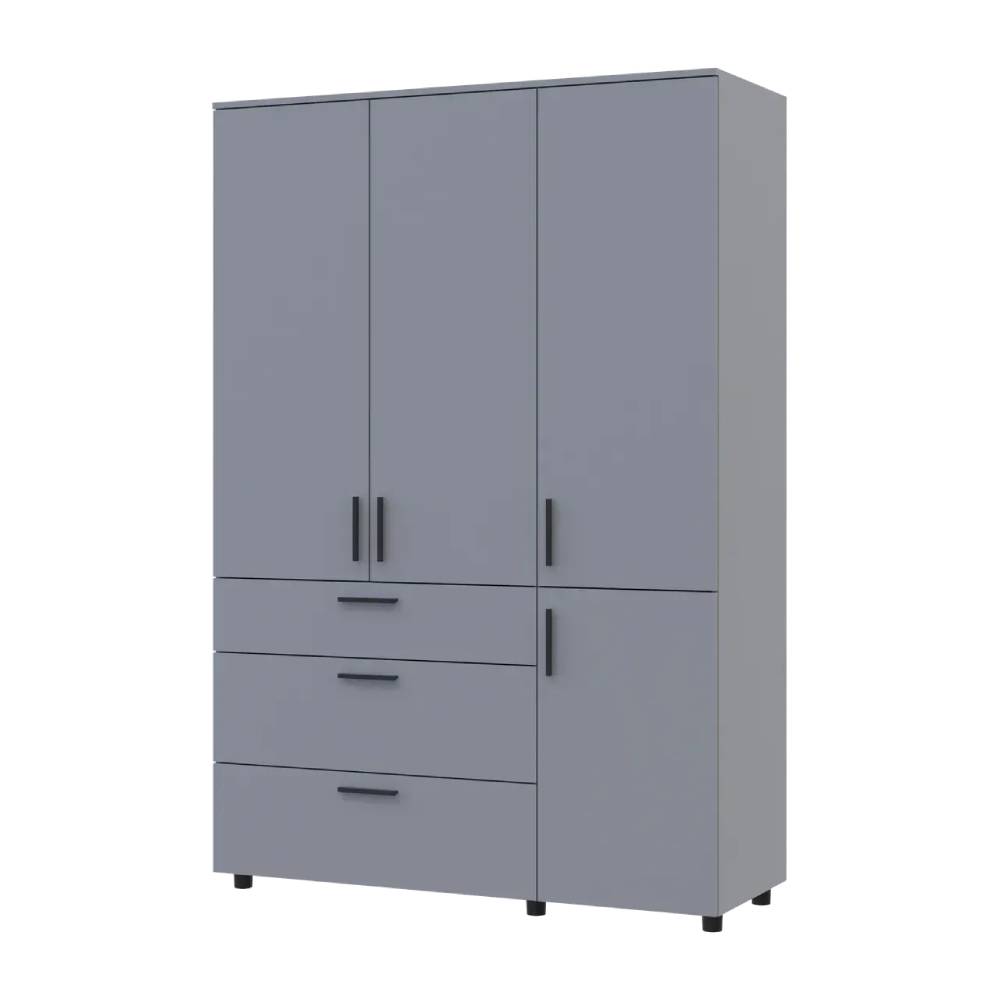 Шафа для одягу Doros Торн Сірий 3 ДСП/3Ш (полиці) 135х51.6х200 (DRS-012064)