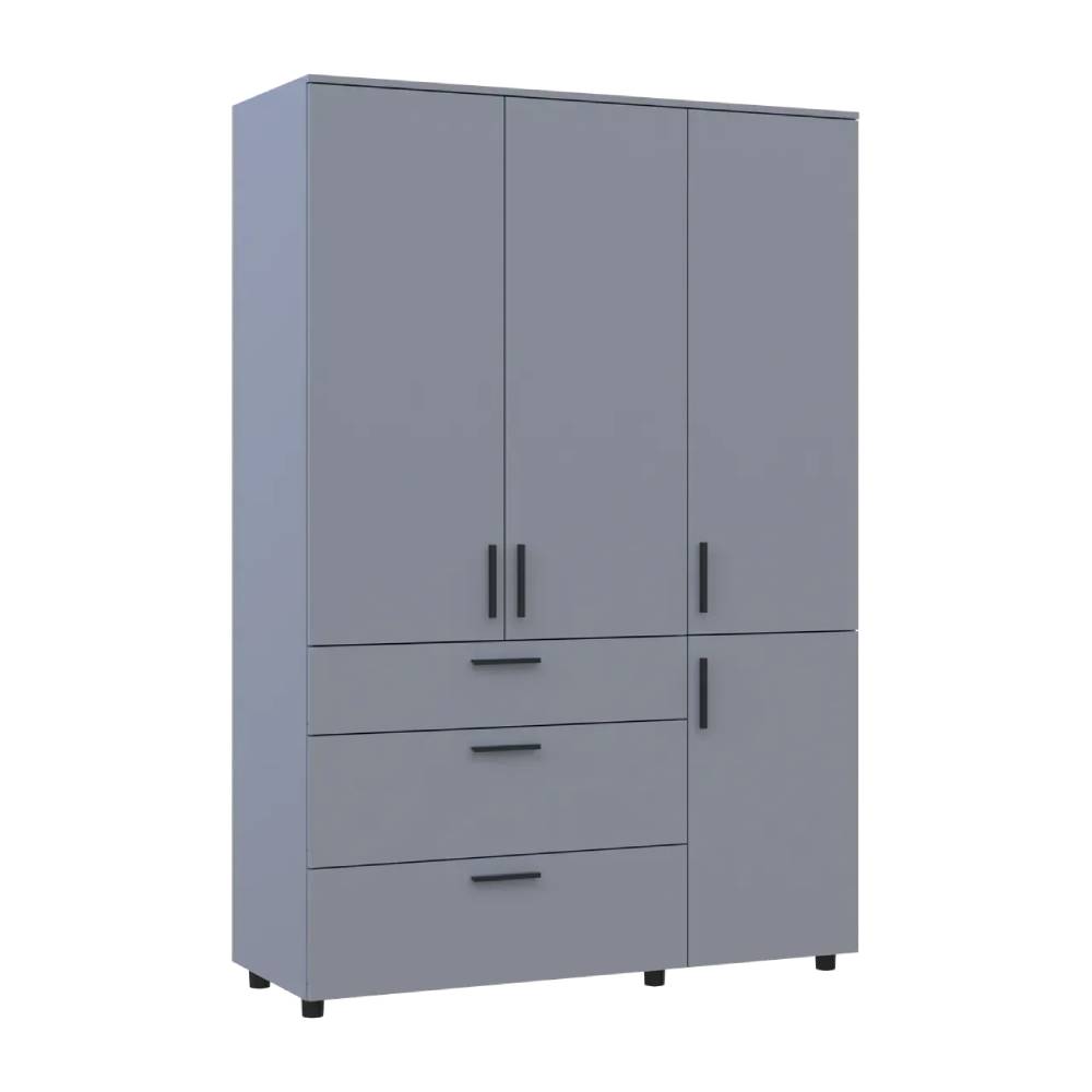 Шафа для одягу Doros Торн Сірий 3 ДСП/3Ш (полиці) 135х51.6х200 (DRS-012064)