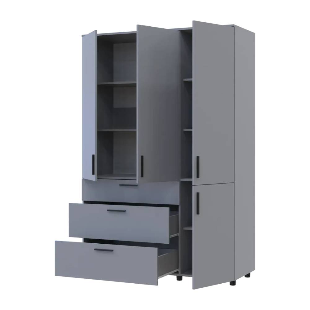 Шафа для одягу Doros Торн Сірий 3 ДСП/3Ш (полиці) 135х51.6х200 (DRS-012064)