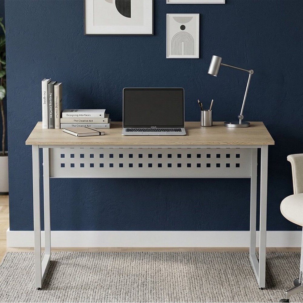 Стол письменный Майк Ferrum-decor 75x140x70 Белый металл ДСП Дуб Кремона Торро 32 мм (FRD-108367)