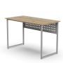 Стол письменный Майк Ferrum-decor 75x140x70 Серый металл ДСП Дуб Евок Прибрежный 16 мм (FRD-108257)