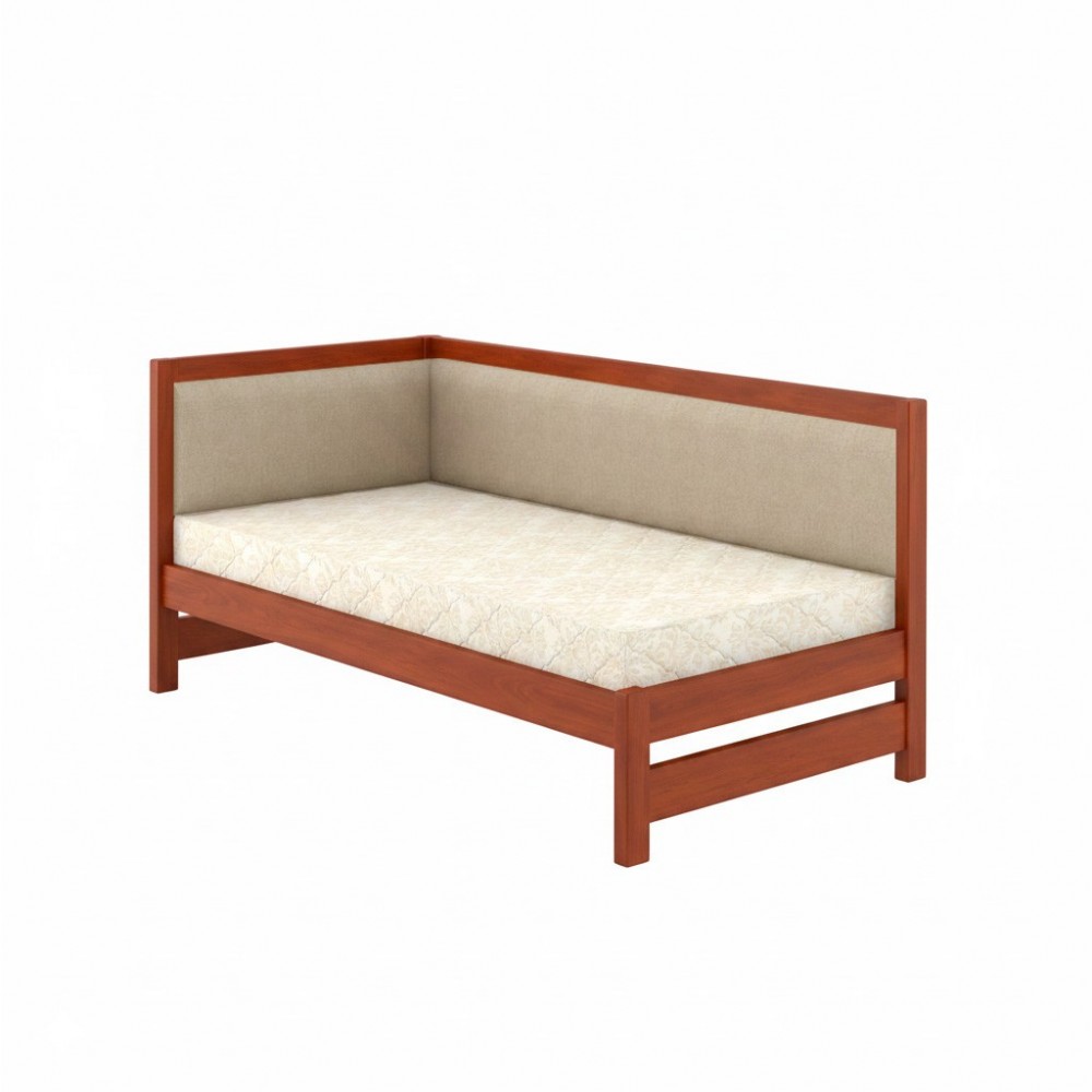 Односпальне дерев'яне ліжко Mebigrand Ліза М4 (ліва спинка) Яблуня/Аляска 23 (Бежевий) 80x160 см MBG-26018
