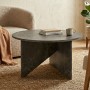 Журнальный столик с круглой столешницей LION Крапка 68x68x42 см Темный бетон (LION-045176)