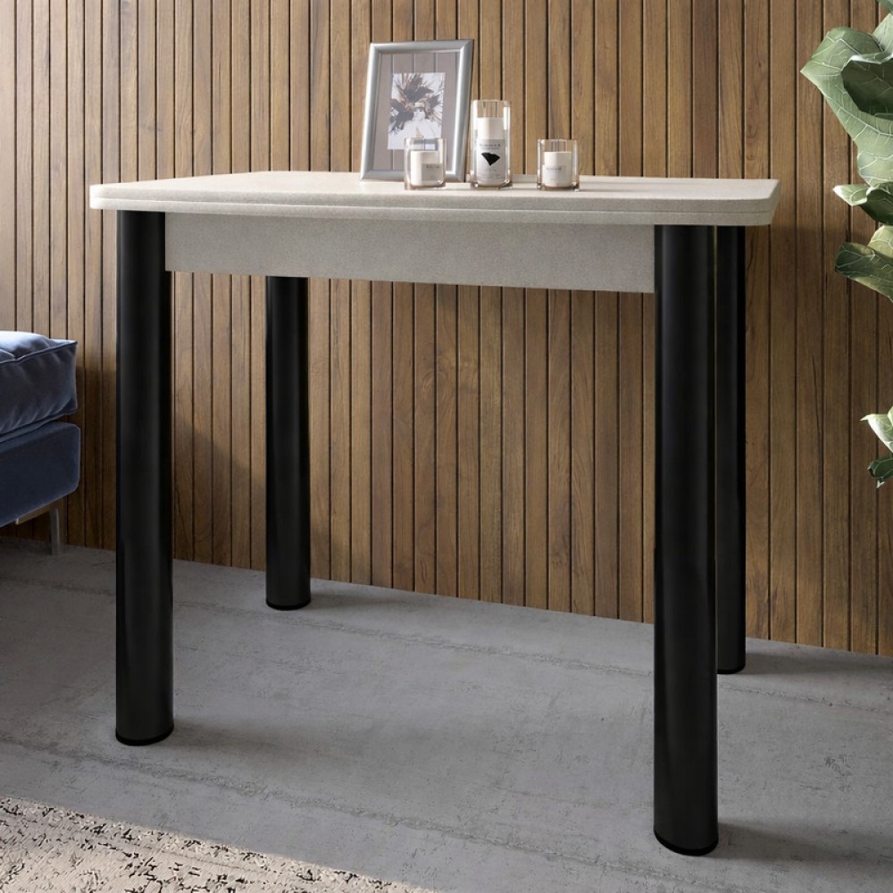 Обідній стіл розкладний LION Нота чорні ніжки Бетон Style 60x90/90x120 (LION-045134)