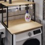 Стелаж-полиця Бафрум 402 Ferrum-decor для пральної машини 133,5x70,5x60,5 Чорний метал ДСП Дуб Кремона Торро 16 мм (FRD-107587)