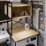 Стеллаж полка Бафрум 403 Ferrum-decor для стиральной машины 178x70,5x60,5 Черный металл ДСП Дуб Кремона Торро 16 мм (FRD-107597)