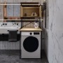 Стелаж-полиця Бафрум 404 Ferrum-decor для пральної машини 178x70,5x60,5 Чорний метал ДСП Дуб Кремона Торро 16 мм (FRD-107607)