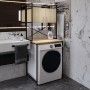 Стелаж-полиця Бафрум 404 Ferrum-decor для пральної машини 178x70,5x60,5 Чорний метал ДСП Дуб Кремона Торро 16 мм (FRD-107607)