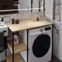 Стелаж-полиця Бафрум 405 Ferrum-decor для пральної машини 90x101x60,5 Чорний метал ДСП Дуб Кремона Торро 16 мм (FRD-107617)