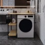 Стелаж-полиця Бафрум 405 Ferrum-decor для пральної машини 90x101x60,5 Чорний метал ДСП Дуб Кремона Торро 16 мм (FRD-107617)