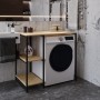 Стелаж-полиця Бафрум 405 Ferrum-decor для пральної машини 90x101x60,5 Чорний метал ДСП Дуб Кремона Торро 16 мм (FRD-107617)