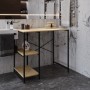 Стелаж-полиця Бафрум 405 Ferrum-decor для пральної машини 90x101x60,5 Чорний метал ДСП Дуб Кремона Торро 16 мм (FRD-107617)