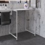 Стеллаж полка Бафрум 401 Ferrum-decor для стиральной машины 90x70,5x60,5 Белый металл ДСП Бетон 16 мм (FRD-107357)