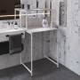 Стеллаж полка Бафрум 402 Ferrum-decor для стиральной машины 133,5x70,5x60,5 Белый металл ДСП Бетон 16 мм (FRD-107367)