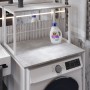 Стеллаж полка Бафрум 402 Ferrum-decor для стиральной машины 133,5x70,5x60,5 Белый металл ДСП Бетон 16 мм (FRD-107367)