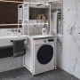 Стелаж-полиця Бафрум 403 Ferrum-decor для пральної машини 178x70,5x60,5 Білий метал ДСП Бетон 16 мм (FRD-107377)