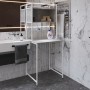 Стелаж-полиця Бафрум 403 Ferrum-decor для пральної машини 178x70,5x60,5 Білий метал ДСП Бетон 16 мм (FRD-107377)
