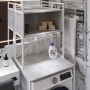 Стелаж-полиця Бафрум 403 Ferrum-decor для пральної машини 178x70,5x60,5 Білий метал ДСП Бетон 16 мм (FRD-107377)
