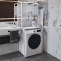 Стелаж-полиця Бафрум 404 Ferrum-decor для пральної машини 178x70,5x60,5 Білий метал ДСП Бетон 16 мм (FRD-107387)