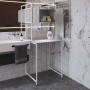 Стелаж-полиця Бафрум 404 Ferrum-decor для пральної машини 178x70,5x60,5 Білий метал ДСП Бетон 16 мм (FRD-107387)
