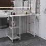 Стеллаж полка Бафрум 405 Ferrum-decor для стиральной машины 90x101x60,5 Белый металл ДСП Бетон 16 мм (FRD-107397)