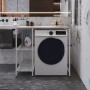 Стеллаж полка Бафрум 405 Ferrum-decor для стиральной машины 90x101x60,5 Белый металл ДСП Бетон 16 мм (FRD-107397)