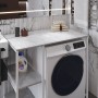 Стеллаж полка Бафрум 405 Ferrum-decor для стиральной машины 90x101x60,5 Белый металл ДСП Бетон 16 мм (FRD-107397)
