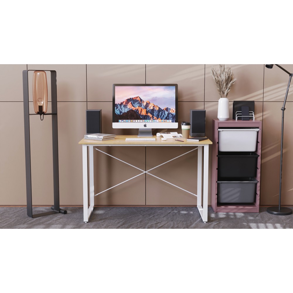 Компьютерный стол Ferrum-decor Дейв 75x120x60 белый ДСП Дуб Артизан 16мм (FRD-107037)