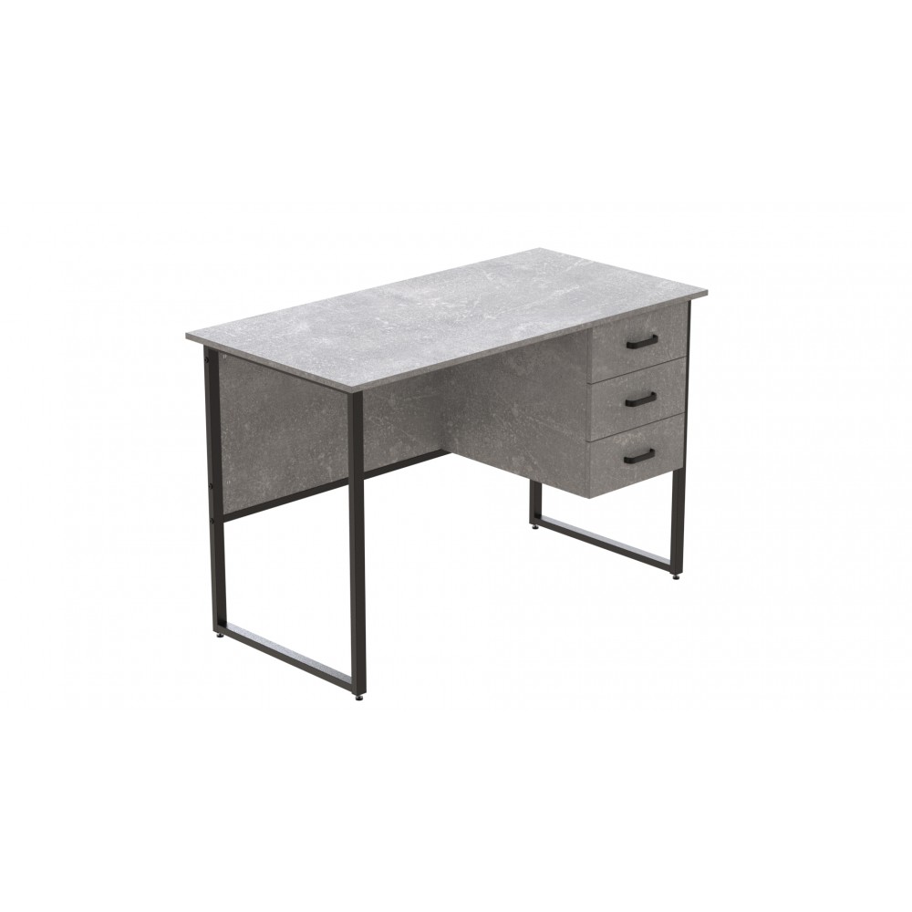 Компьютерный стол Ferrum-decor Гарри 75x120x70 черный ДСП Бетон 16мм (FRD-107297)