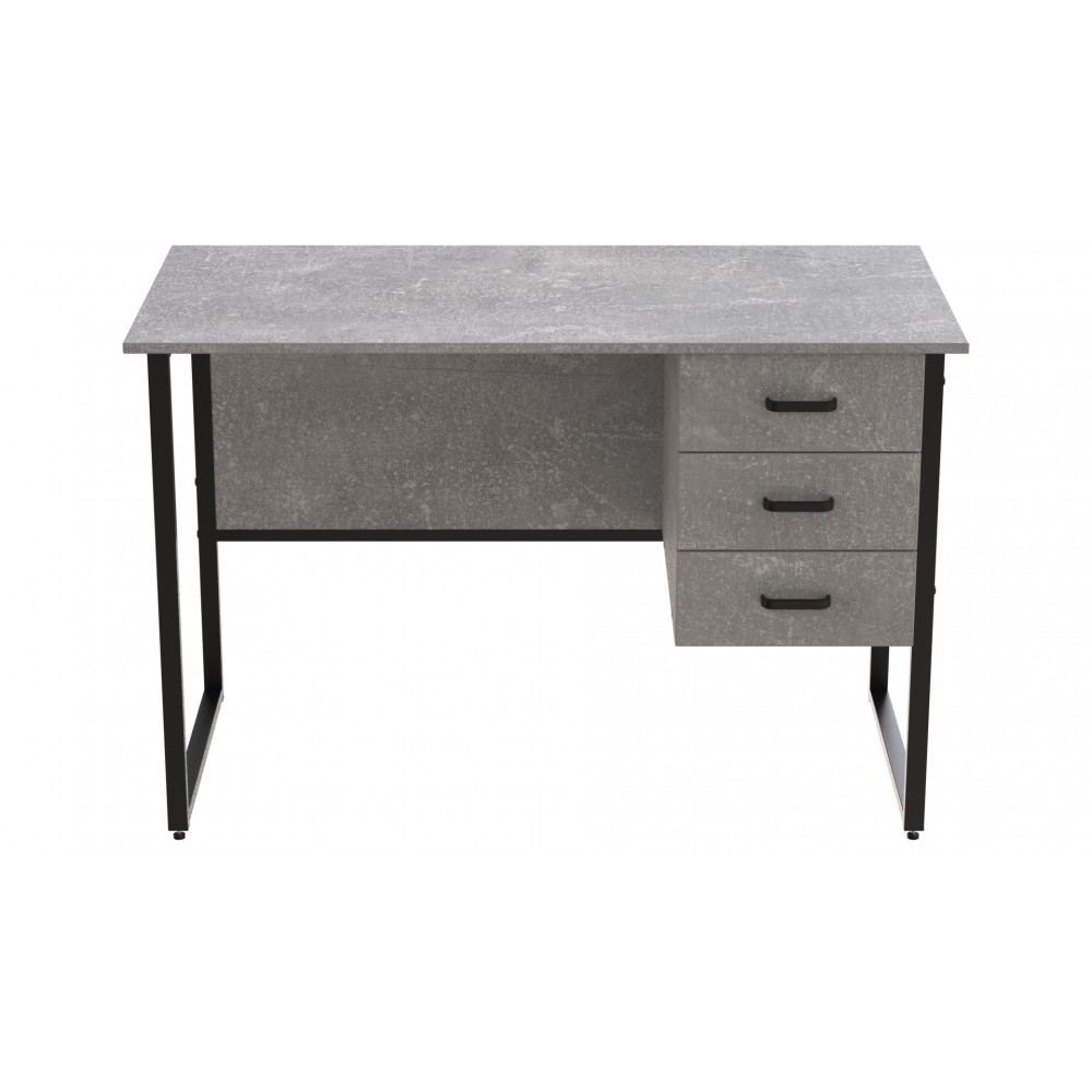 Компьютерный стол Ferrum-decor Гарри 75x120x70 черный ДСП Бетон 16мм (FRD-107297)