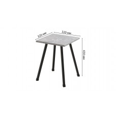 Табурет Ferrum-decor 430x320x320 Чорний метал ДСП Бетон 16 мм (FRD-106917)
