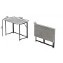 Стол раскладной Морис 900 Ferrum-decor 750x900x500 Черный металл ДСП Бетон 16 мм (FRD-107317)