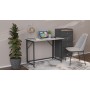 Стол раскладной Морис 900 Ferrum-decor 750x900x500 Черный металл ДСП Бетон 16 мм (FRD-107317)