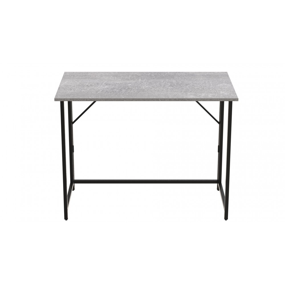 Стол раскладной Морис 900 Ferrum-decor 750x900x500 Черный металл ДСП Бетон 16 мм (FRD-107317)