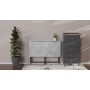 Стол раскладной Морис 900 Ferrum-decor 750x900x500 Черный металл ДСП Бетон 16 мм (FRD-107317)