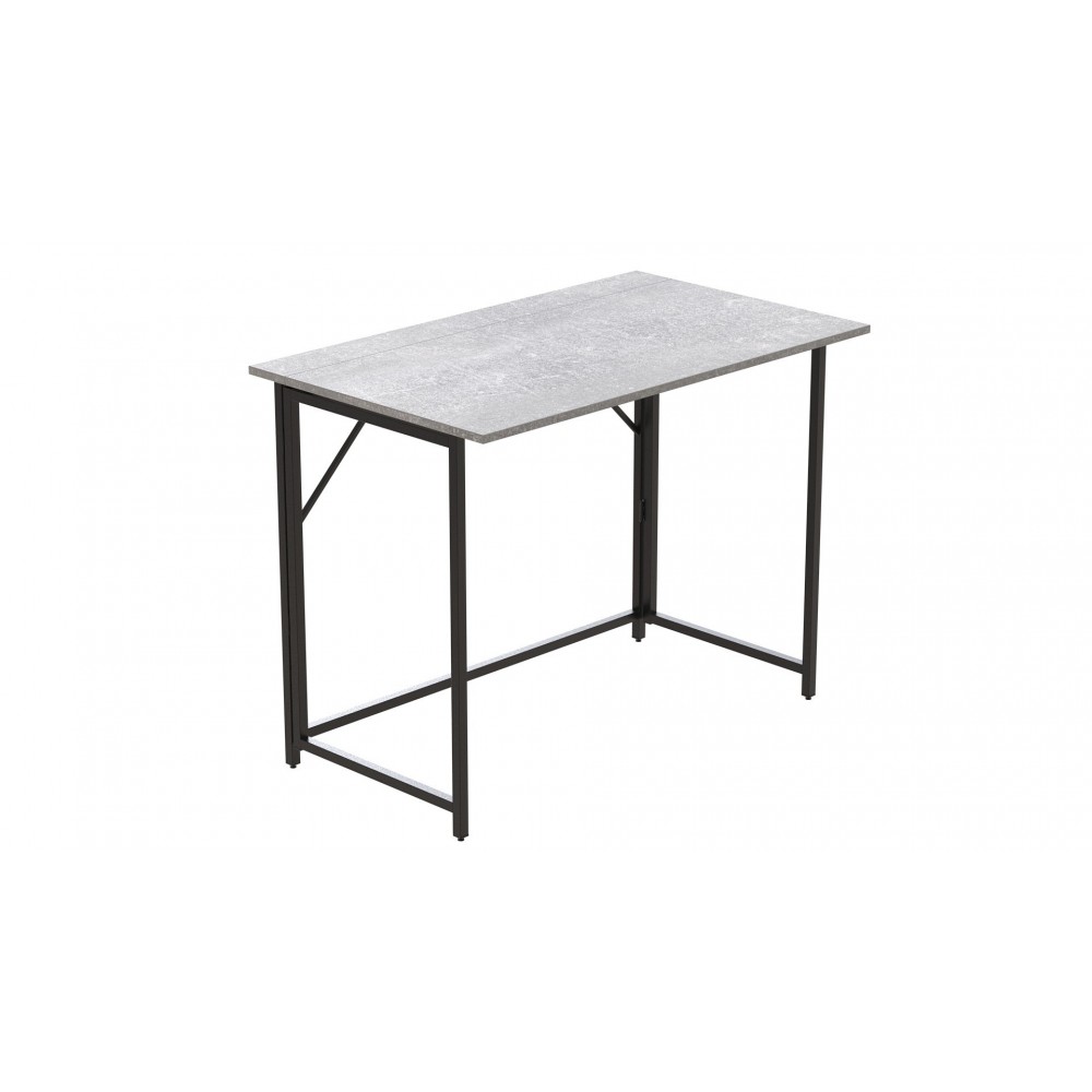 Стол раскладной Морис 900 Ferrum-decor 750x900x500 Черный металл ДСП Бетон 16 мм (FRD-107317)