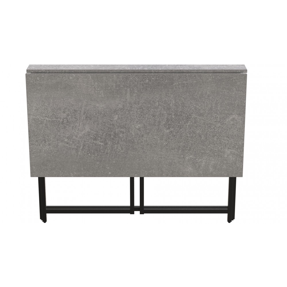 Стол раскладной Морис 900 Ferrum-decor 750x900x500 Черный металл ДСП Бетон 16 мм (FRD-107317)