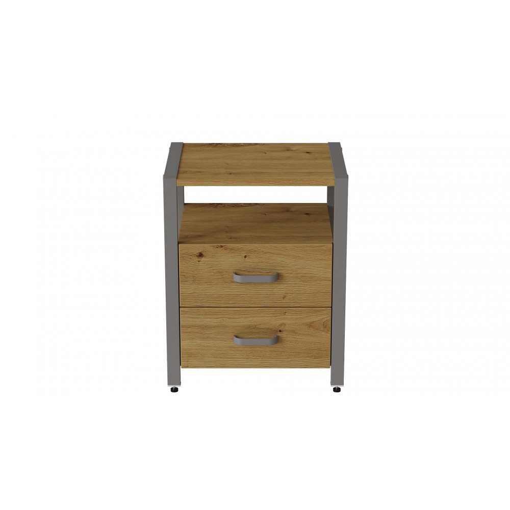 Тумба универсальная Ferrum-decor Вивьен 2/2 50x41x40 серый ДСП Дуб Артизан 16мм (FRD-106867)