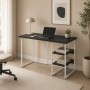Стол письменный Кевин Ferrum-decor 75x140x60 Белый металл ДСП Каштан Арвадонна 32 мм (FRD-108097)