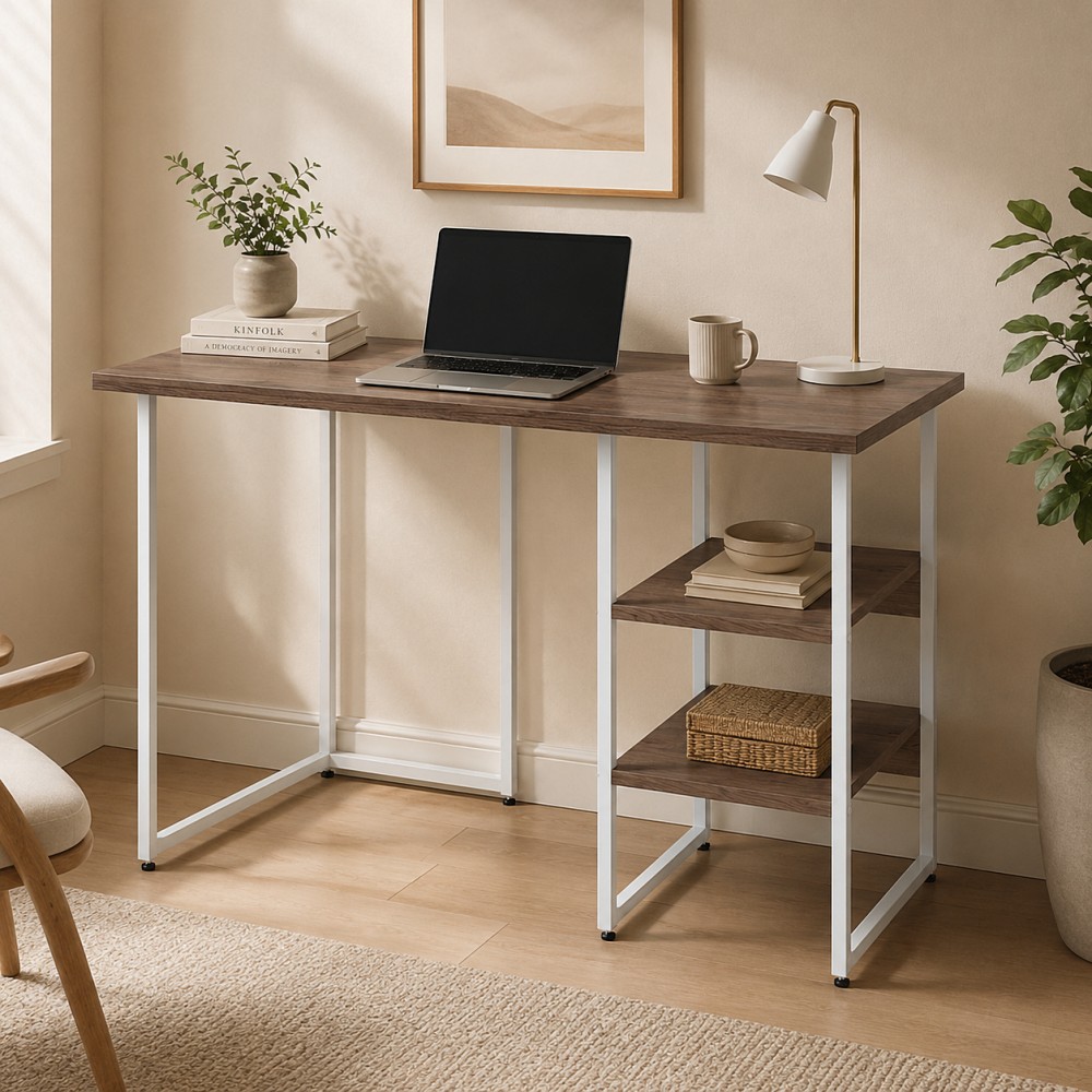 Стол письменный Кевин Ferrum-decor 75x120x70 Белый металл ДСП Дуб Кремона Канолло 32 мм (FRD-108037)
