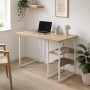 Стол письменный Кевин Ferrum-decor 75x140x70 Белый металл ДСП Дуб Кремона Торро 32 мм (FRD-108187)
