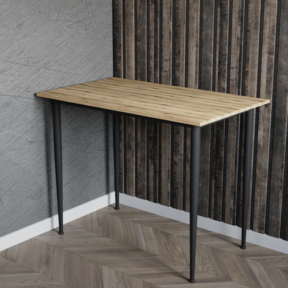 Стол универсальный Prime Ferrum-decor 750x1000x700 Черный металл ДСП Дуб Евок Прибрежный 16 мм (FRD-107657)