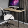 Стол универсальный Prime Ferrum-decor 750x1000x700 Черный металл ДСП Дуб Евок Прибрежный 16 мм (FRD-107657)
