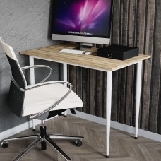Універсальний стіл Prime Ferrum-decor 750x1400x700 Білий метал ДСП Дуб Евок Прибережний 16 мм (FRD-107737)